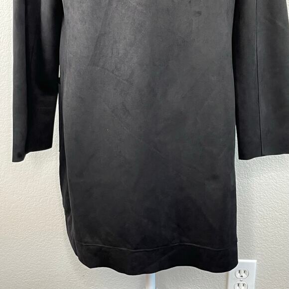 Carmen Marc Valvo Black Faux Suede Open Front Cardigan Jacket NWOT Medium - Picture 10 of 12